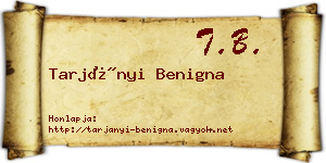 Tarjányi Benigna névjegykártya